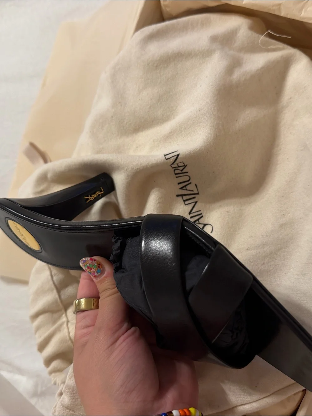 Yves Saint Laurent Light Brown/Beige Women Sandals Box